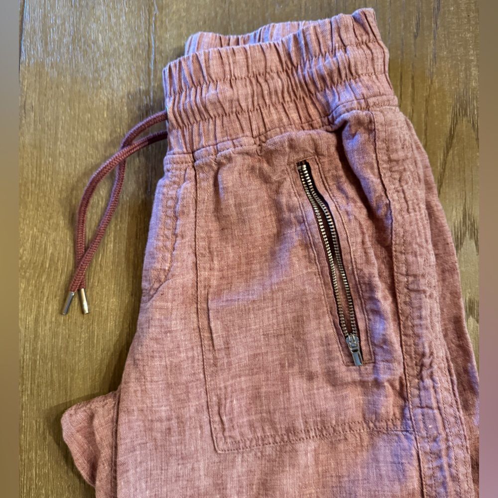 Athleta Pink Drawstring Linen Pants - Picture 4 of 8